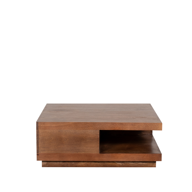 LABEL51 Salontafel Square - Nature Smooth - Mangohout - 80 cm Mangohout