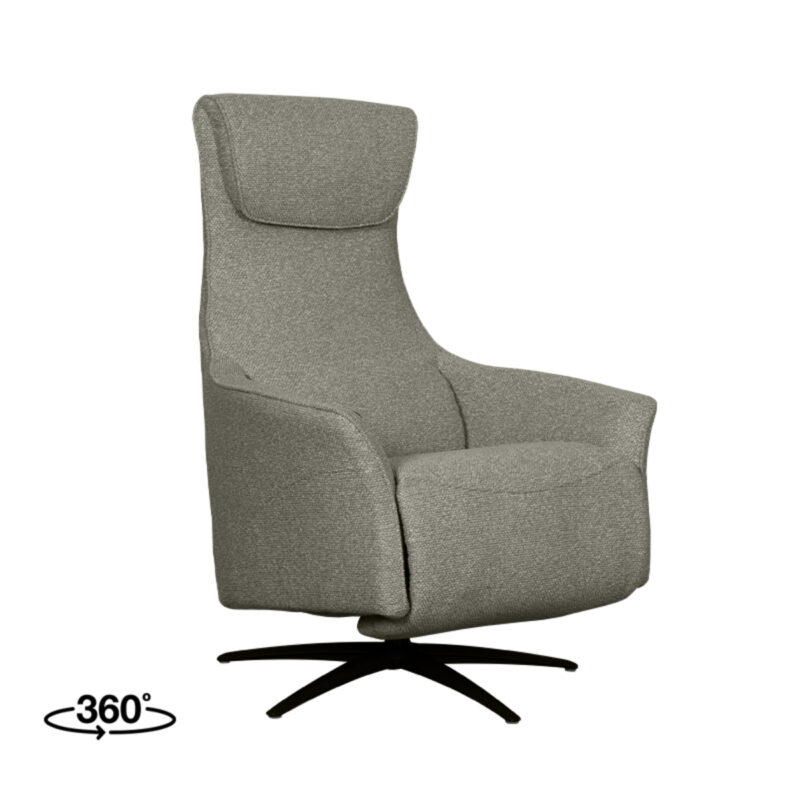 LABEL51 Fauteuil Lund - Mushroom - Royal Boucle - 2-Motorig - Met Massagefunctie
