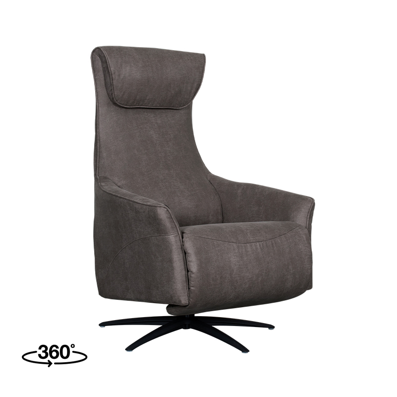 LABEL51 Fauteuil Lund - Antraciet - Micro Suede - 2-Motorig - Met Massagefunctie