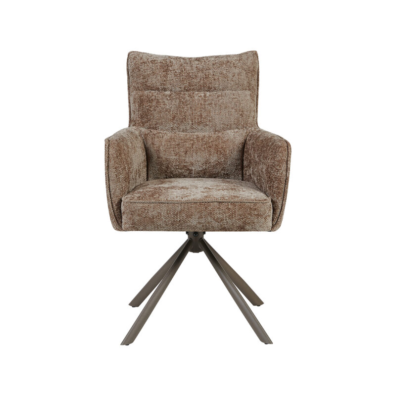 LABEL51 Eetkamerstoel Dubai - Taupe - Haga - Brons Metalen Frame Haga