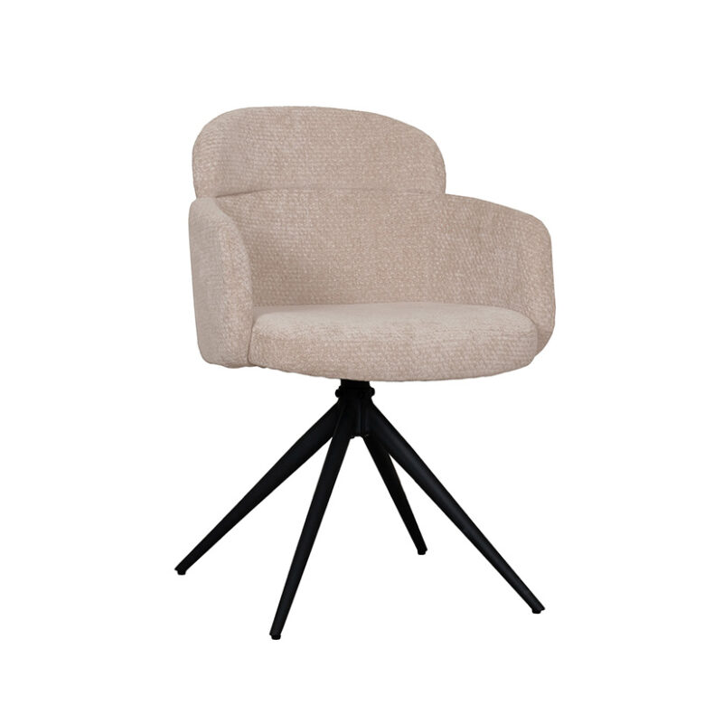 LABEL51 Eetkamerstoel Levi - Clay - Elite - Zwart Metalen Frame Elite