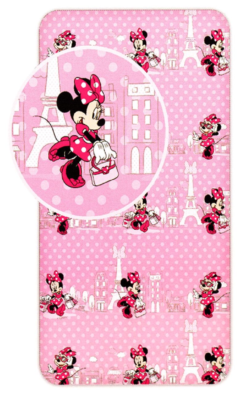 Disney Minnie Mouse Hoeslaken Parijs - 90 x 200 cm + 25cm