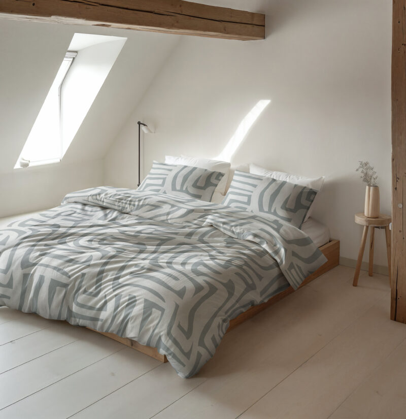 Flanel Danis Groen/Grijs 200 x 200/220 Sleeptime