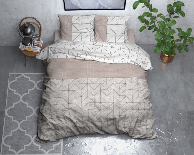Flanel Gino Taupe 200 x 200/220 Sleeptime
