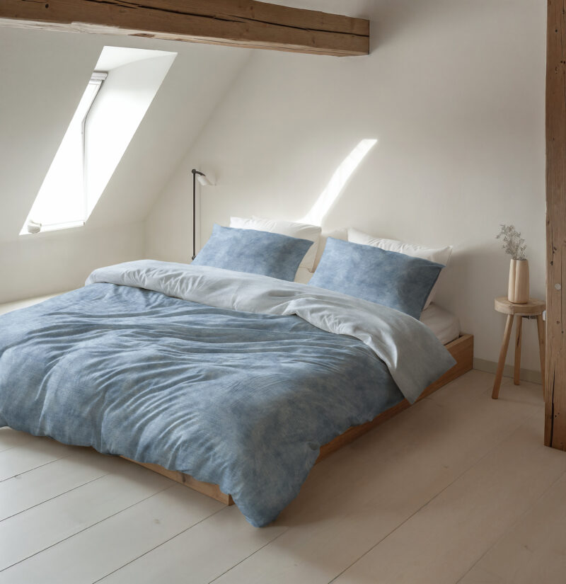 Sleeptime Flanel Washed Cotton Blauw 140 x 220