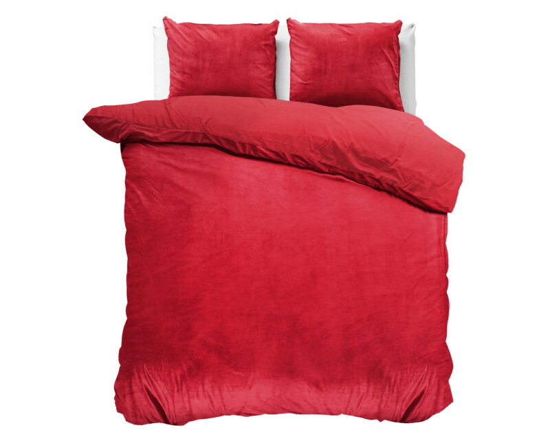 Sleeptime Velvet Uni Dekbedovertrek Rood 240 x 220