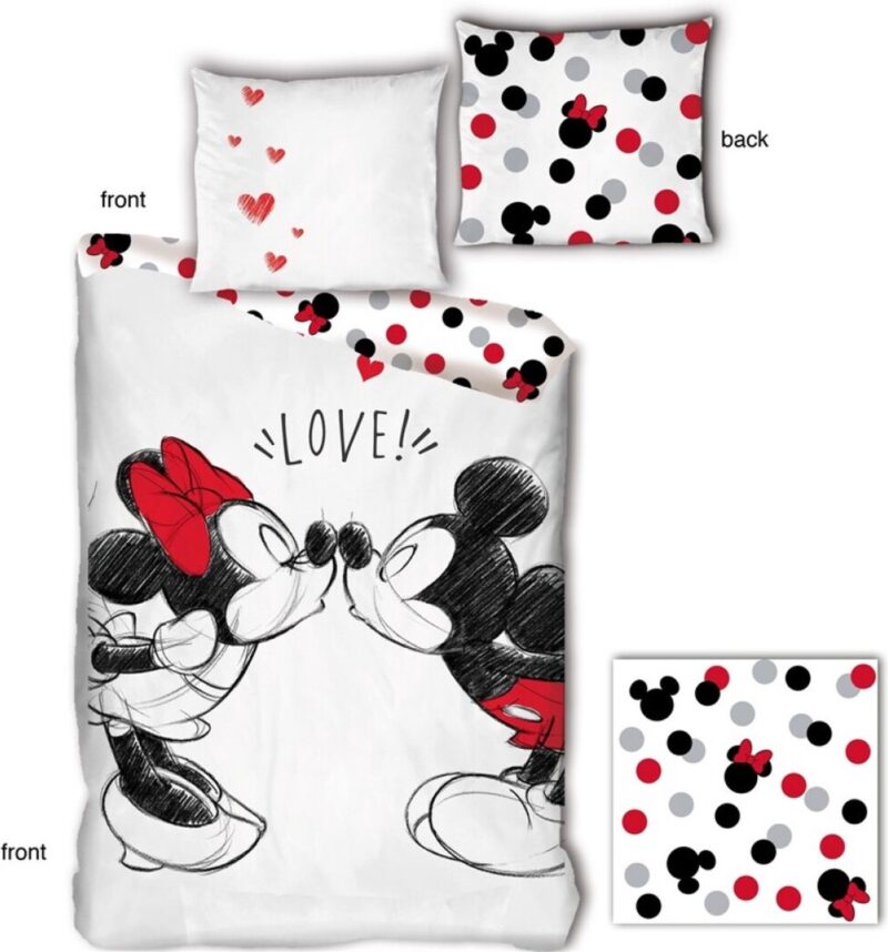 Disney Mickey & Minnie Mouse Dekbedovertrek Love - 140 x 200 cm - katoen