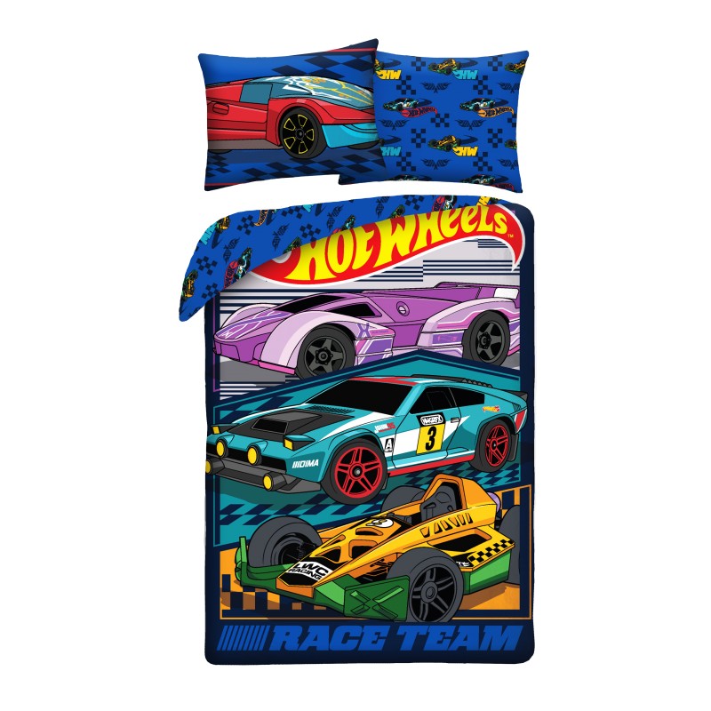 Hot wheels Dekbedovertrek polyester 140 x 200 cm - 70 x 90 cm