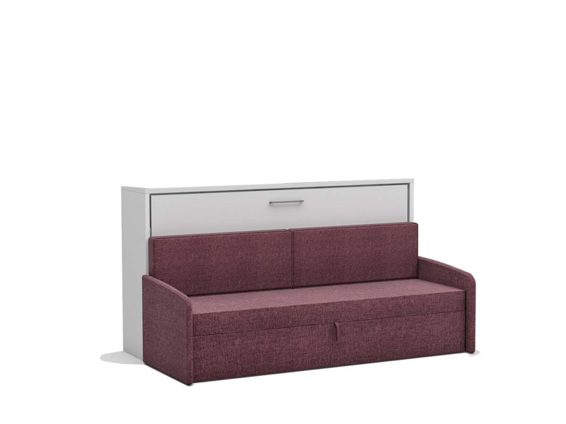 Eenpersoons opklapbed met bank Roze