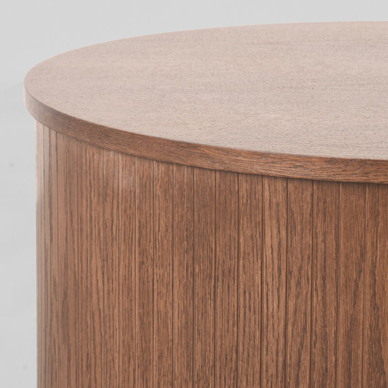 LABEL51 Salontafel Oliva - Walnoot - Eiken - 70 cm - Rond Eiken