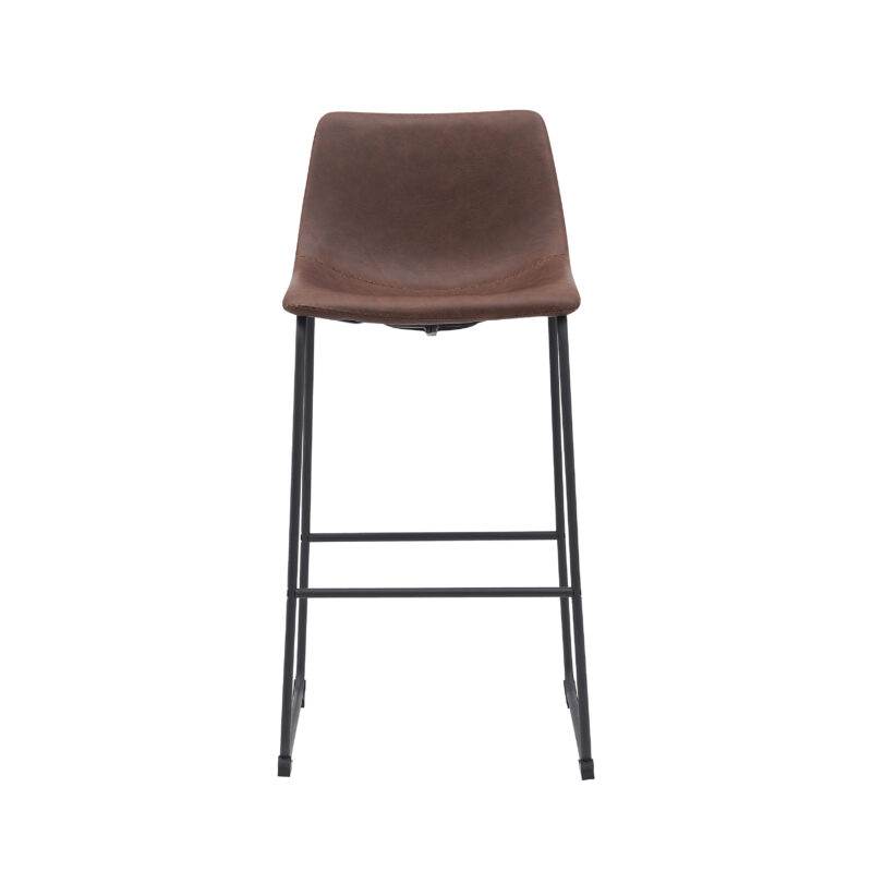 LABEL51 Barkruk Risto - Bruin - Kunstleder - Hoog Kunstleder