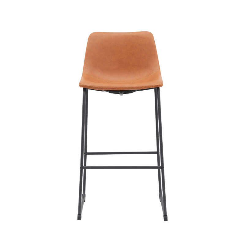 LABEL51 Barkruk Risto - Cognac - Kunstleder - Hoog Kunstleder